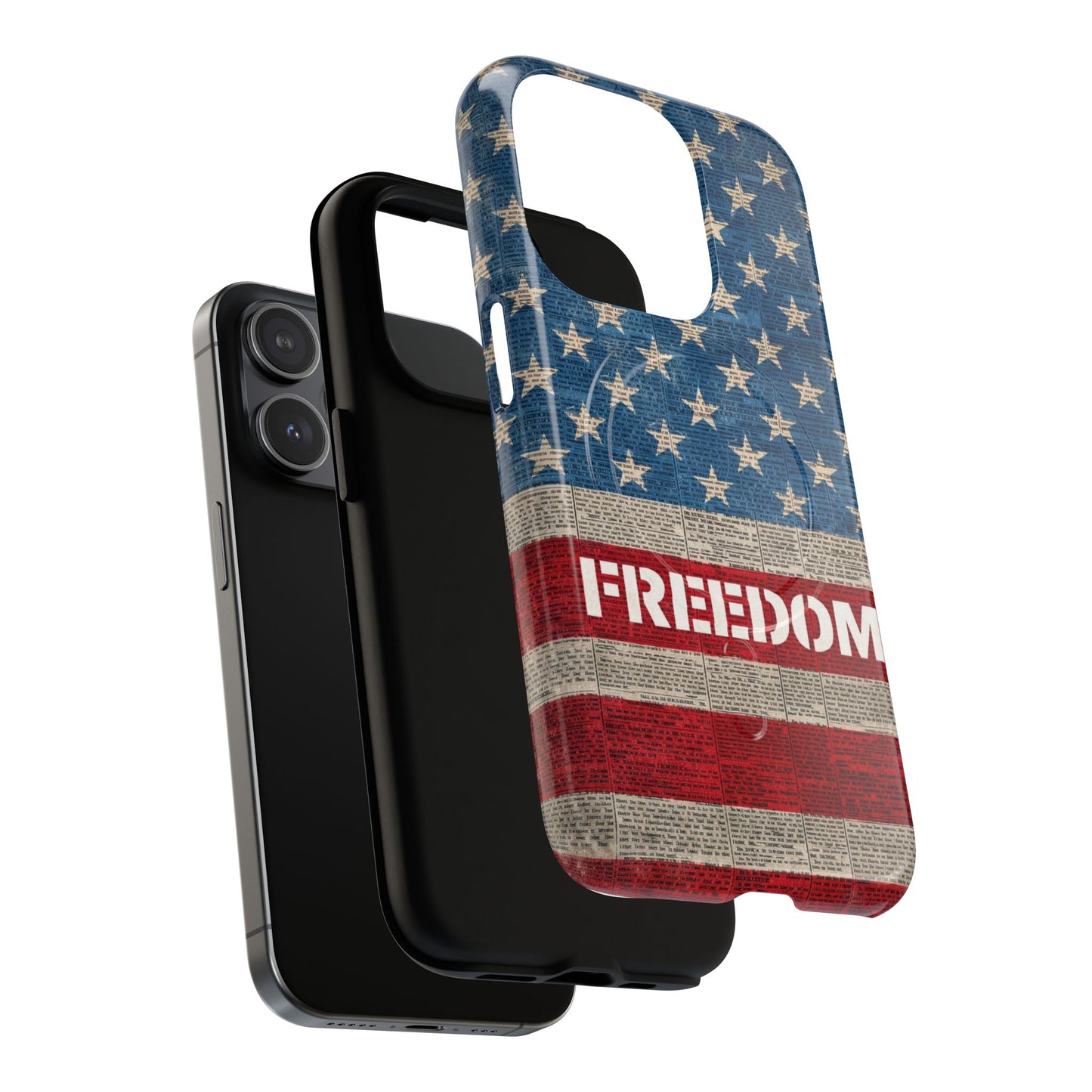 Freedom American Flag iPhone Case — Tough Magnetic Protective Case