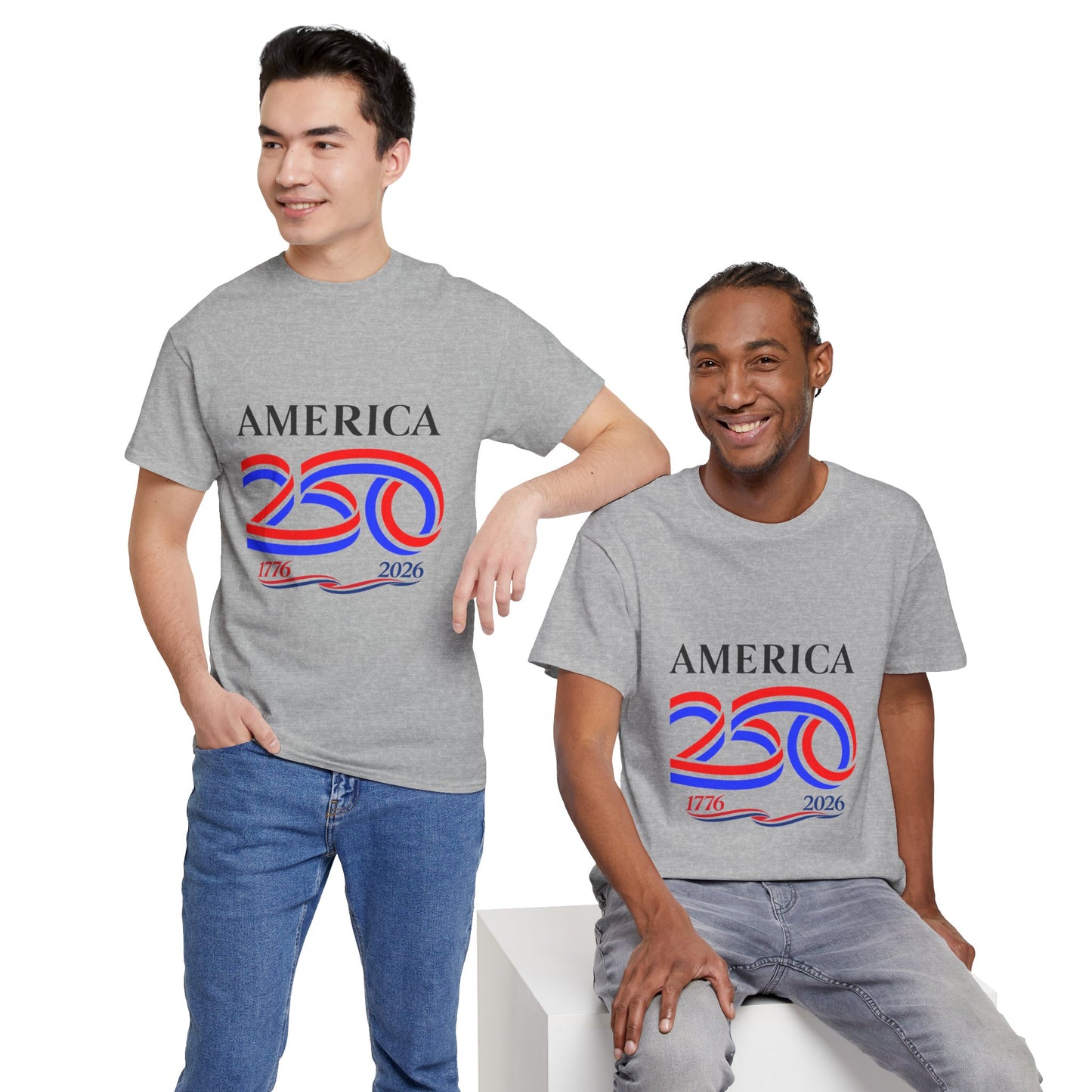 America 250 Anniversary Tee over ‘1776–2026' Patriotic Chest Print - 250th Limited Series