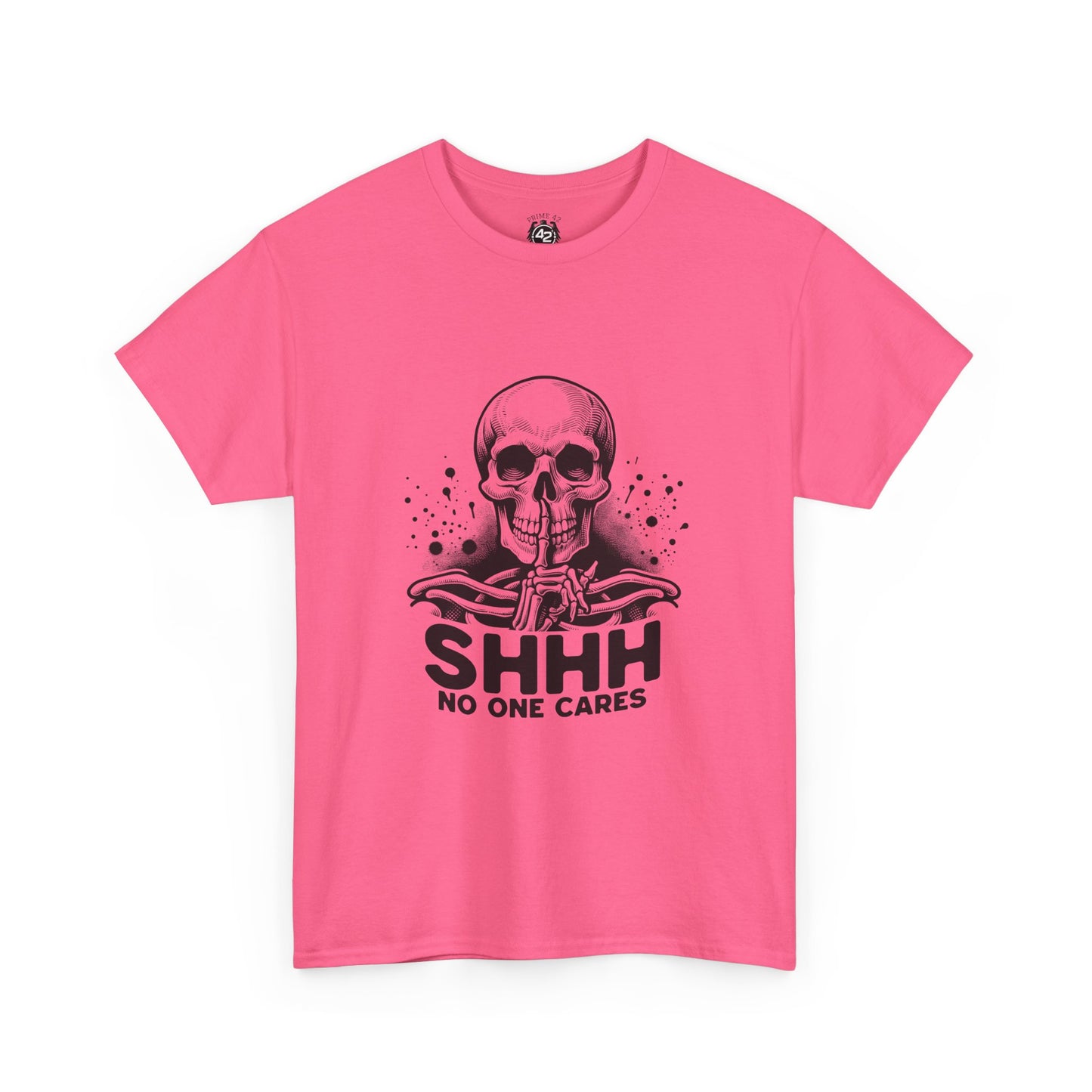 SHHH — No One Cares Skull Graphic Tee