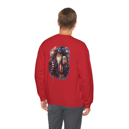 Patriotic Wizard and wizarding Crewneck Sweatshirt — "Freedom Isn’t Inherited, It’s Summoned"