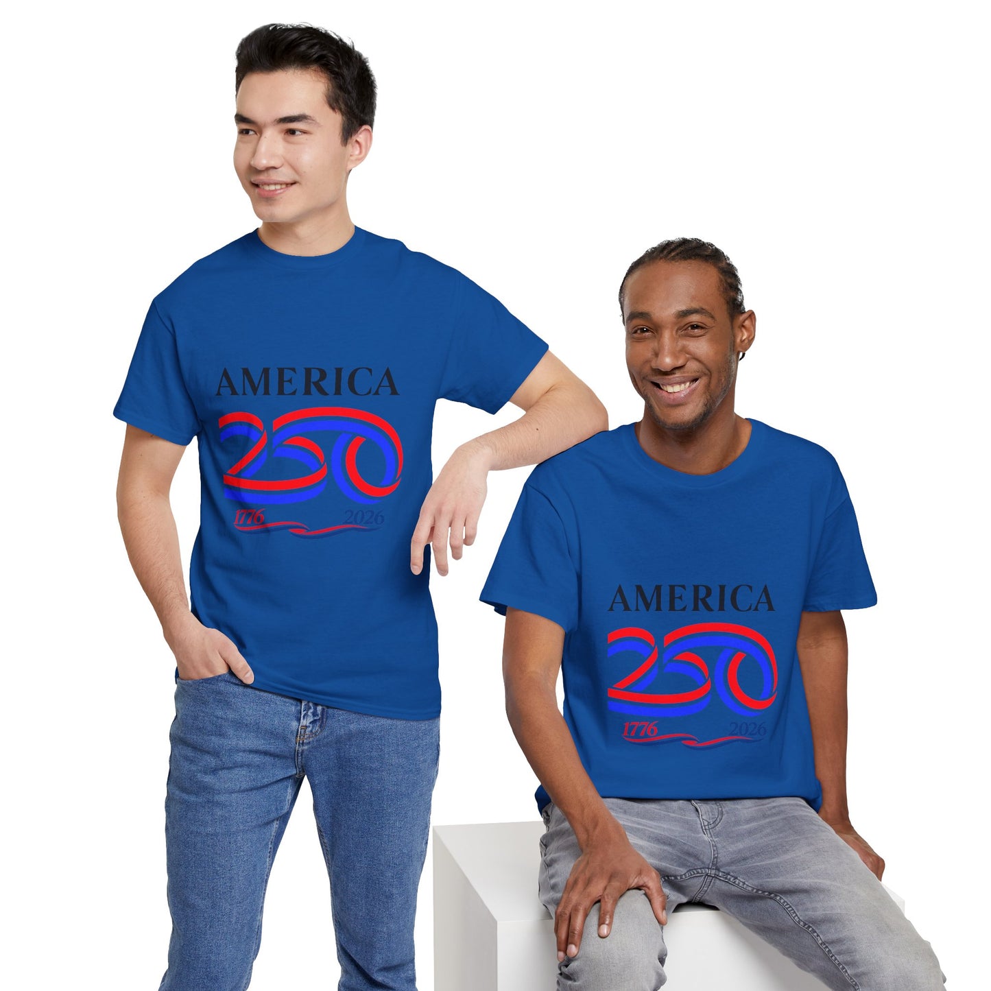 America 250 Anniversary Tee over ‘1776–2026' Patriotic Chest Print - 250th Limited Series