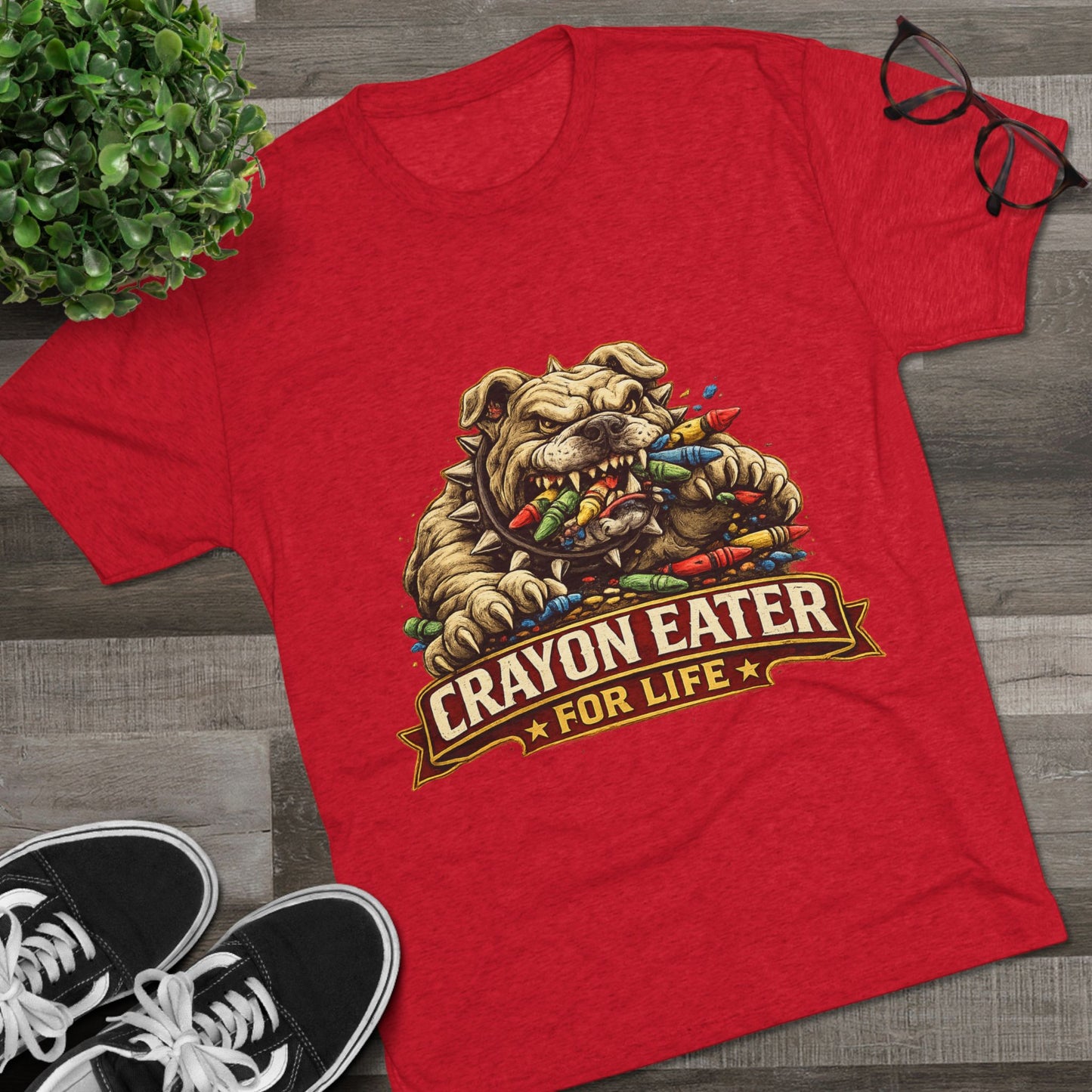 Devil Dog Crayon Eater for Life Military Tee
