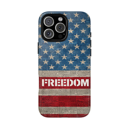 Freedom American Flag iPhone Case — Tough Magnetic Protective Case