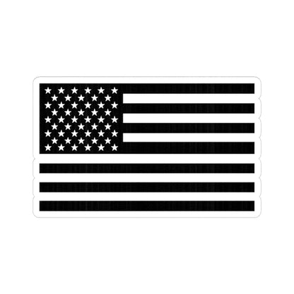 Black & White American Flag Sticker — Kiss-Cut Patriotic Decal