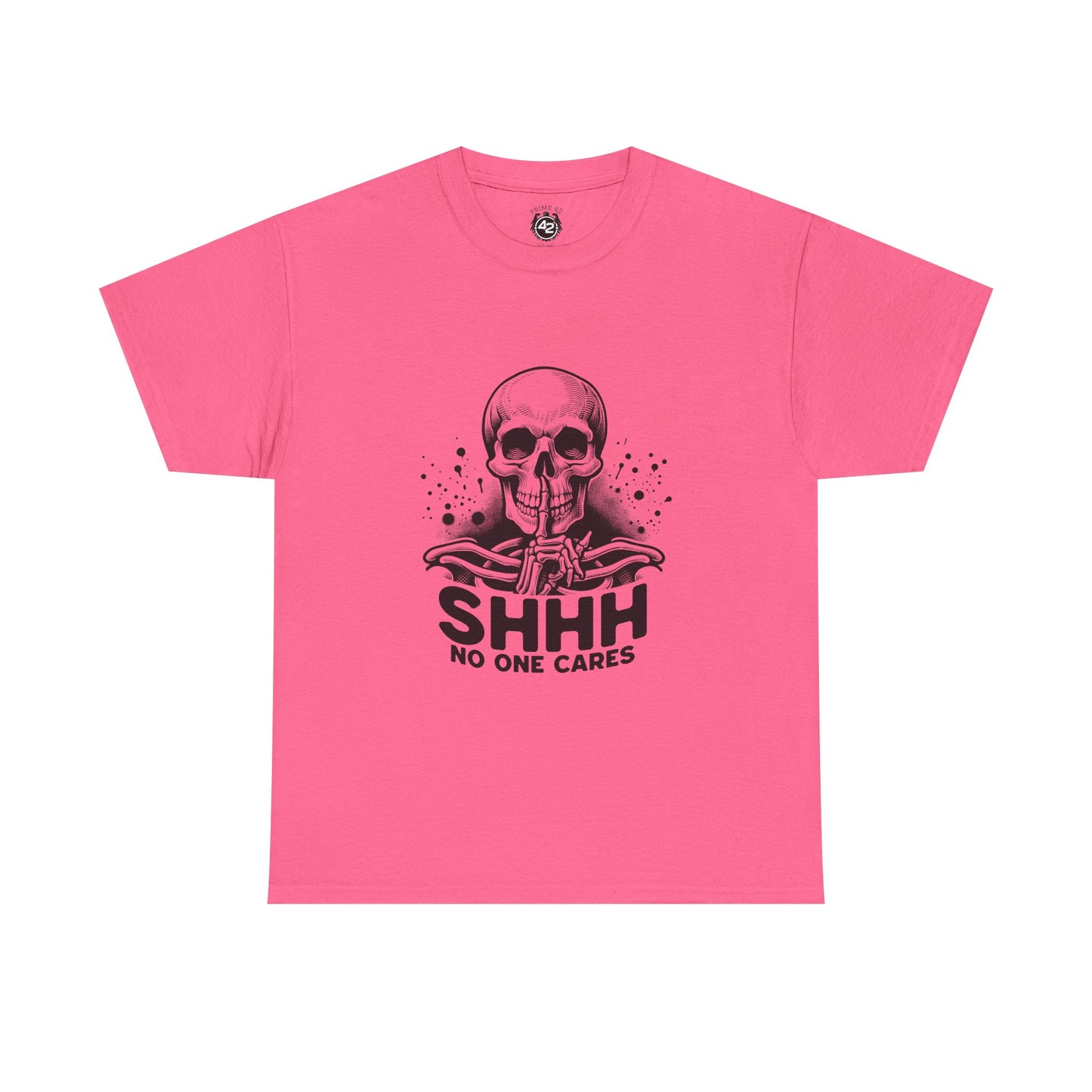 SHHH — No One Cares Skull Graphic Tee