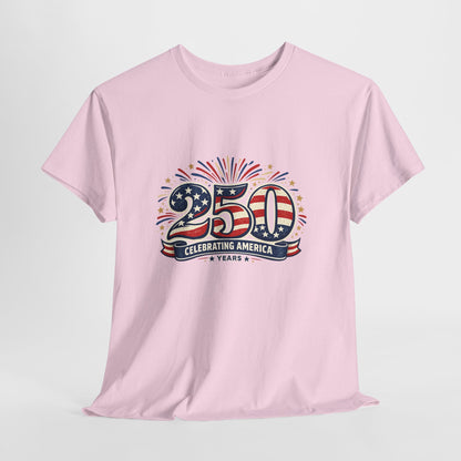 America 250 Patriotic T-Shirt — 250 Red White & Blue Celebration Tee