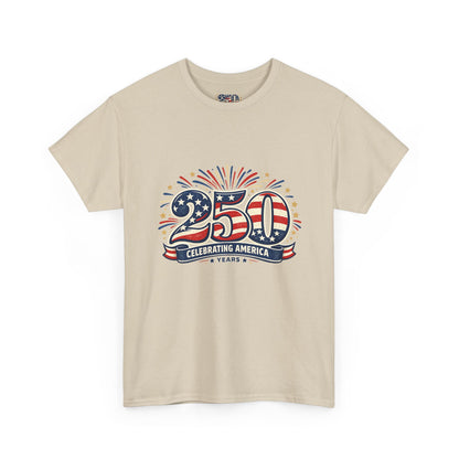 America 250 Patriotic T-Shirt — 250 Red White & Blue Celebration Tee