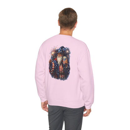 Patriotic Wizard and wizarding Crewneck Sweatshirt — "Freedom Isn’t Inherited, It’s Summoned"