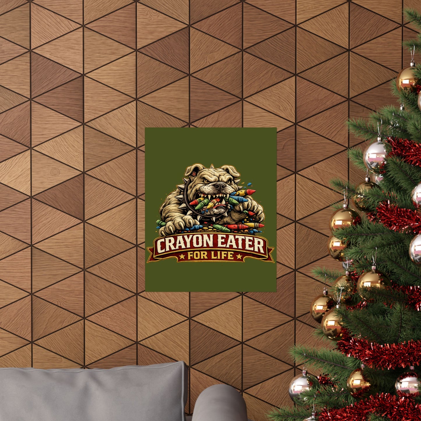 Devil Dog Matte Poster — "Crayon Eater For Life" Bulldog Art Print