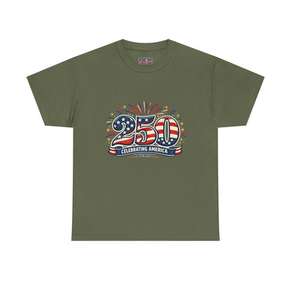 America 250 Patriotic T-Shirt — 250 Red White & Blue Celebration Tee