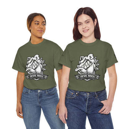 Devil Dog Bulldog Tee — 'Doesn’t Bark, It Bites' Heavyweight Cotton Shirt