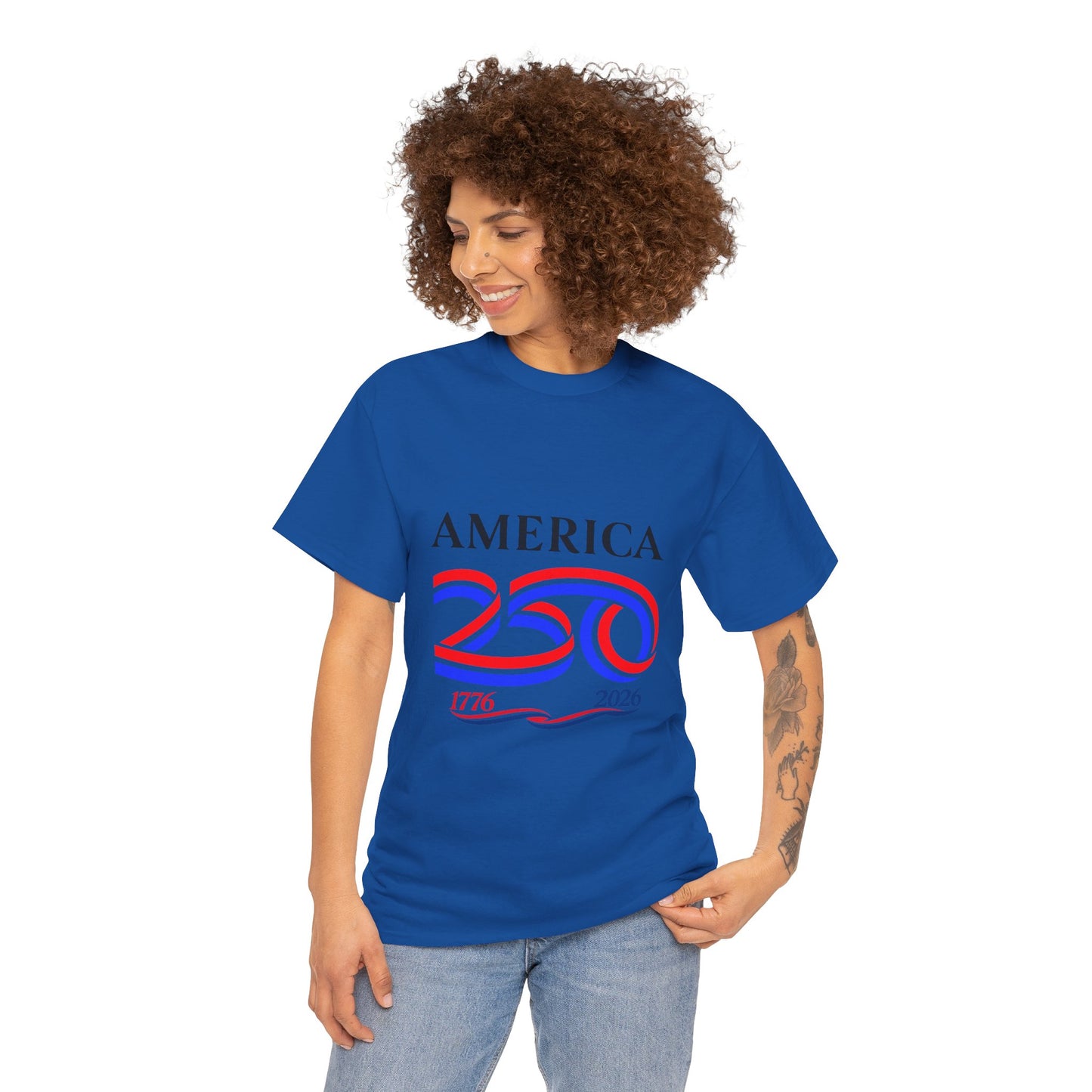 America 250 Anniversary Tee over ‘1776–2026' Patriotic Chest Print - 250th Limited Series