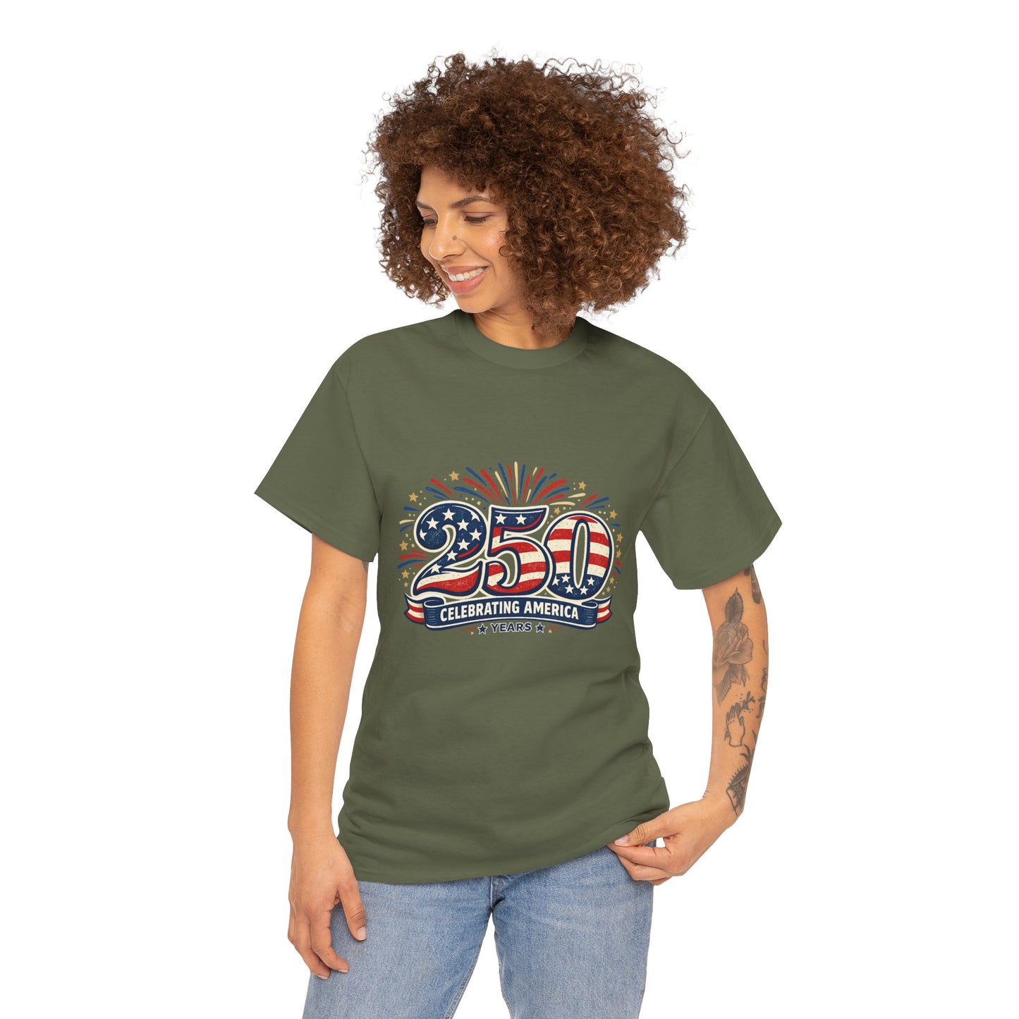 America 250 Patriotic T-Shirt — 250 Red White & Blue Celebration Tee