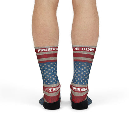 Freedom American Flag Crew Socks — Sublimation Patriotic Socks