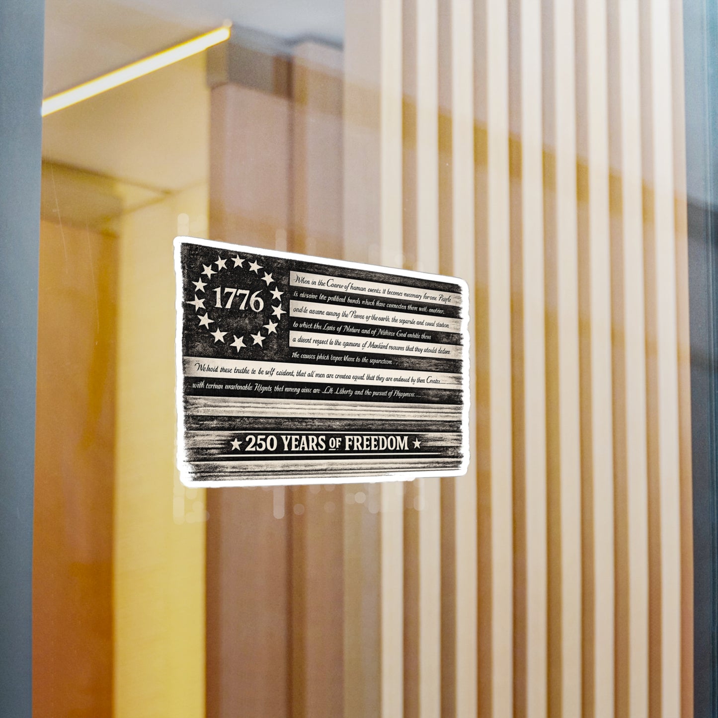 1776 Distressed Flag Vinyl Decal — Vintage Patriotic Kiss-Cut Sticker