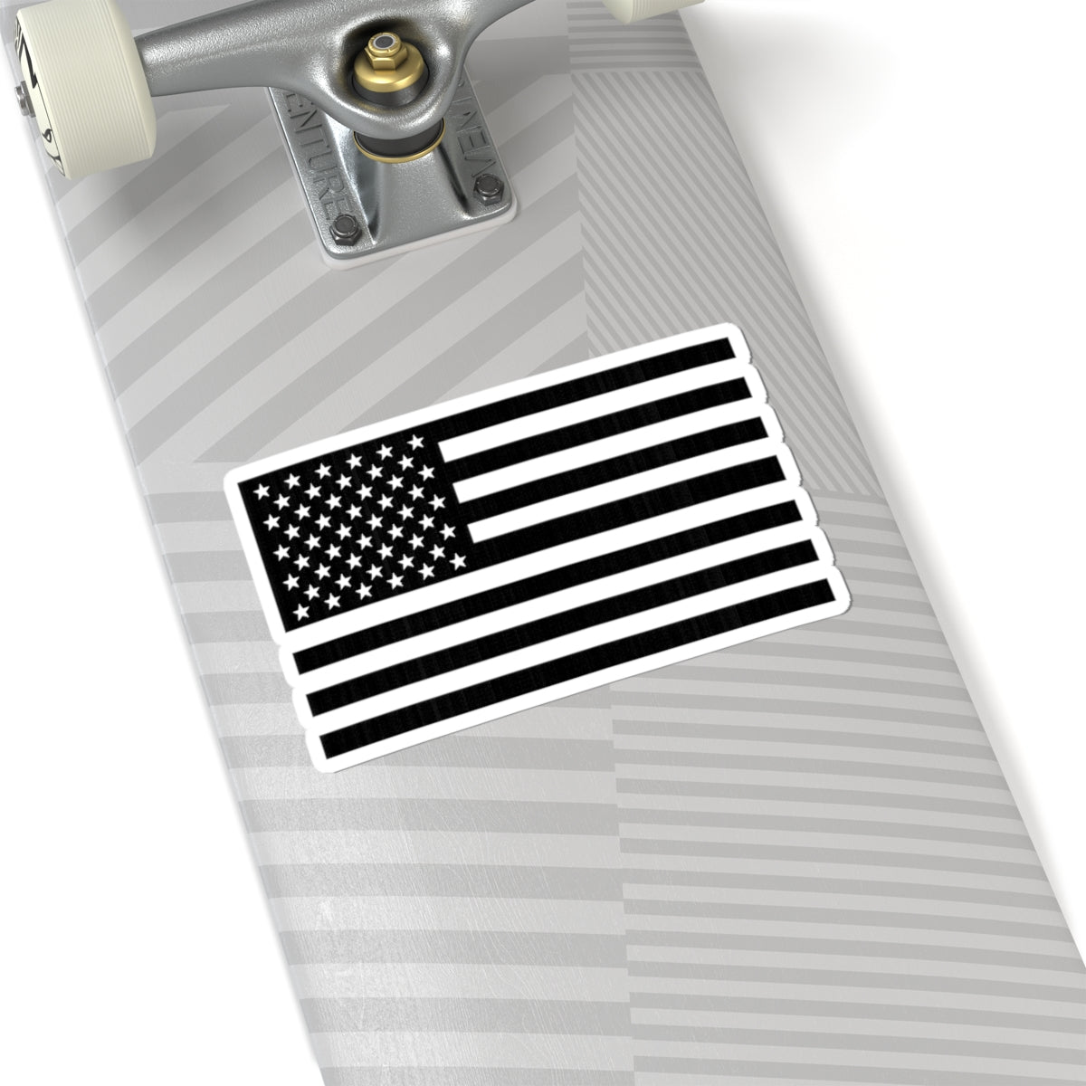 Black & White American Flag Sticker — Kiss-Cut Patriotic Decal