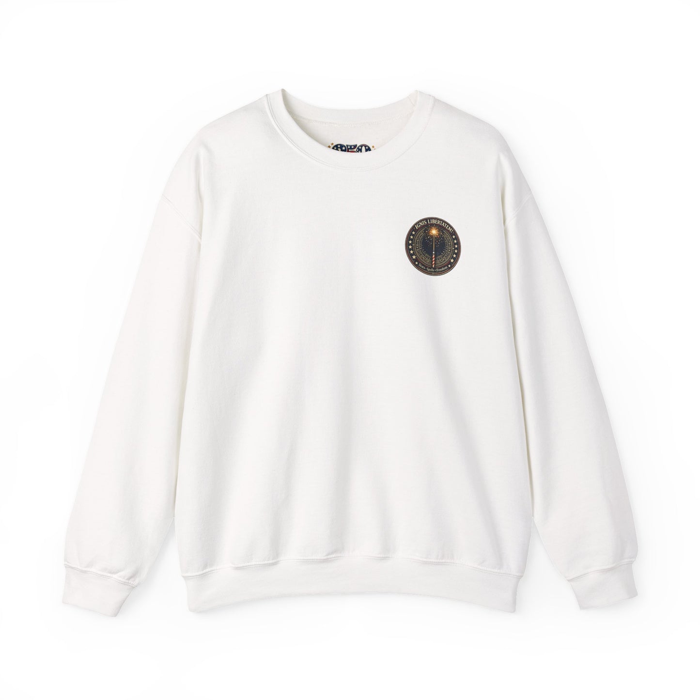 Patriotic Wizard and wizarding Crewneck Sweatshirt — "Freedom Isn’t Inherited, It’s Summoned"
