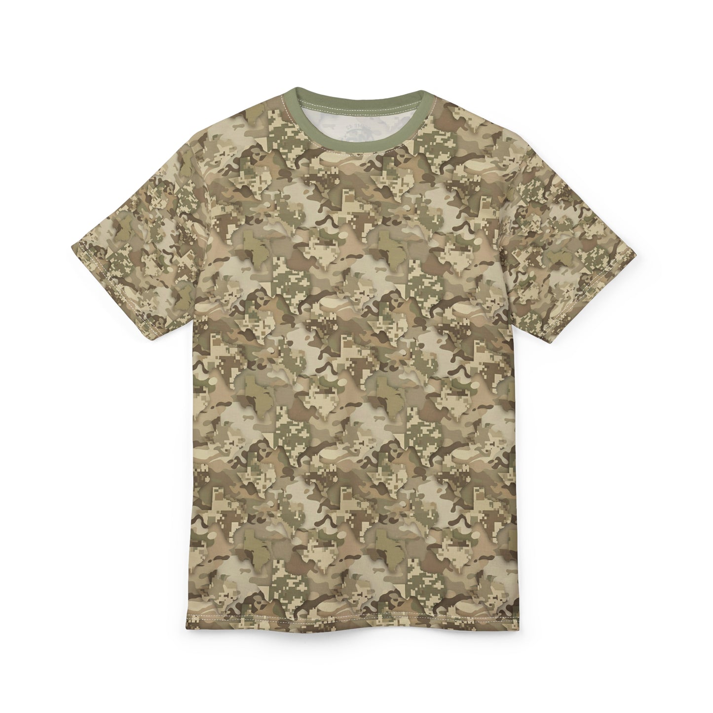 Texas Desert Camo Tee — Subtle Lone Star Pattern All-Over Print