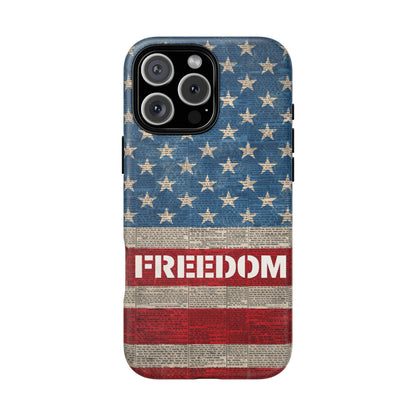Freedom American Flag iPhone Case — Tough Magnetic Protective Case