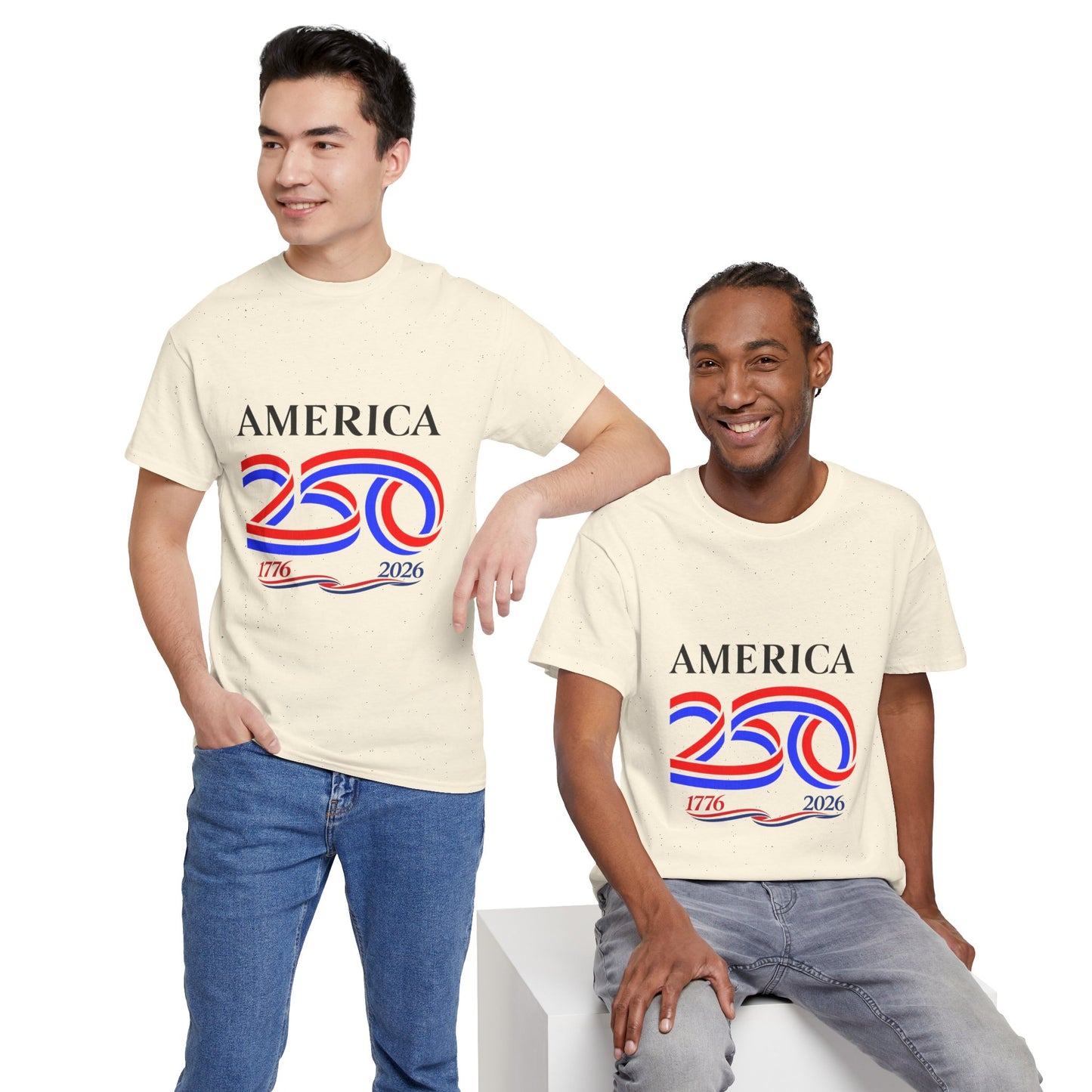 America 250 Anniversary Tee over ‘1776–2026' Patriotic Chest Print - 250th Limited Series