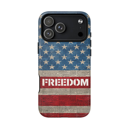 Freedom American Flag iPhone Case — Tough Magnetic Protective Case