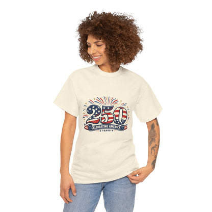 America 250 Patriotic T-Shirt — 250 Red White & Blue Celebration Tee