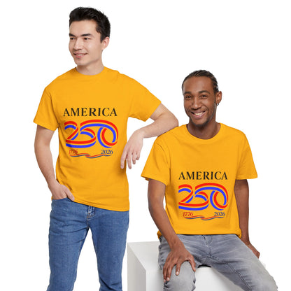 America 250 Anniversary Tee over ‘1776–2026' Patriotic Chest Print - 250th Limited Series