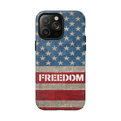 Freedom American Flag iPhone Case — Tough Magnetic Protective Case