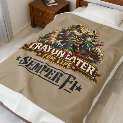Desert Tan Devil Dog Fleece Blanket