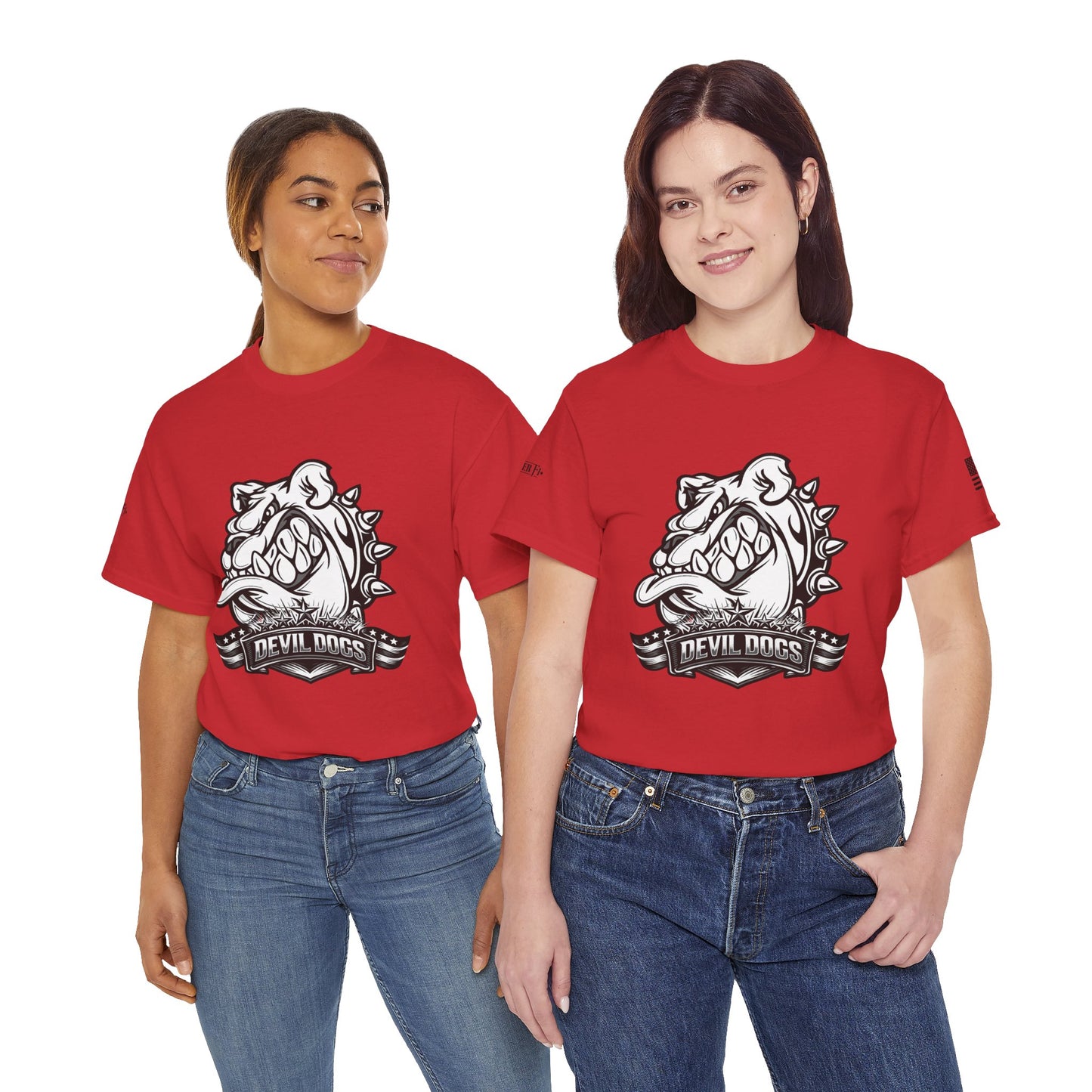 Devil Dog Bulldog Tee — 'Doesn’t Bark, It Bites' Heavyweight Cotton Shirt