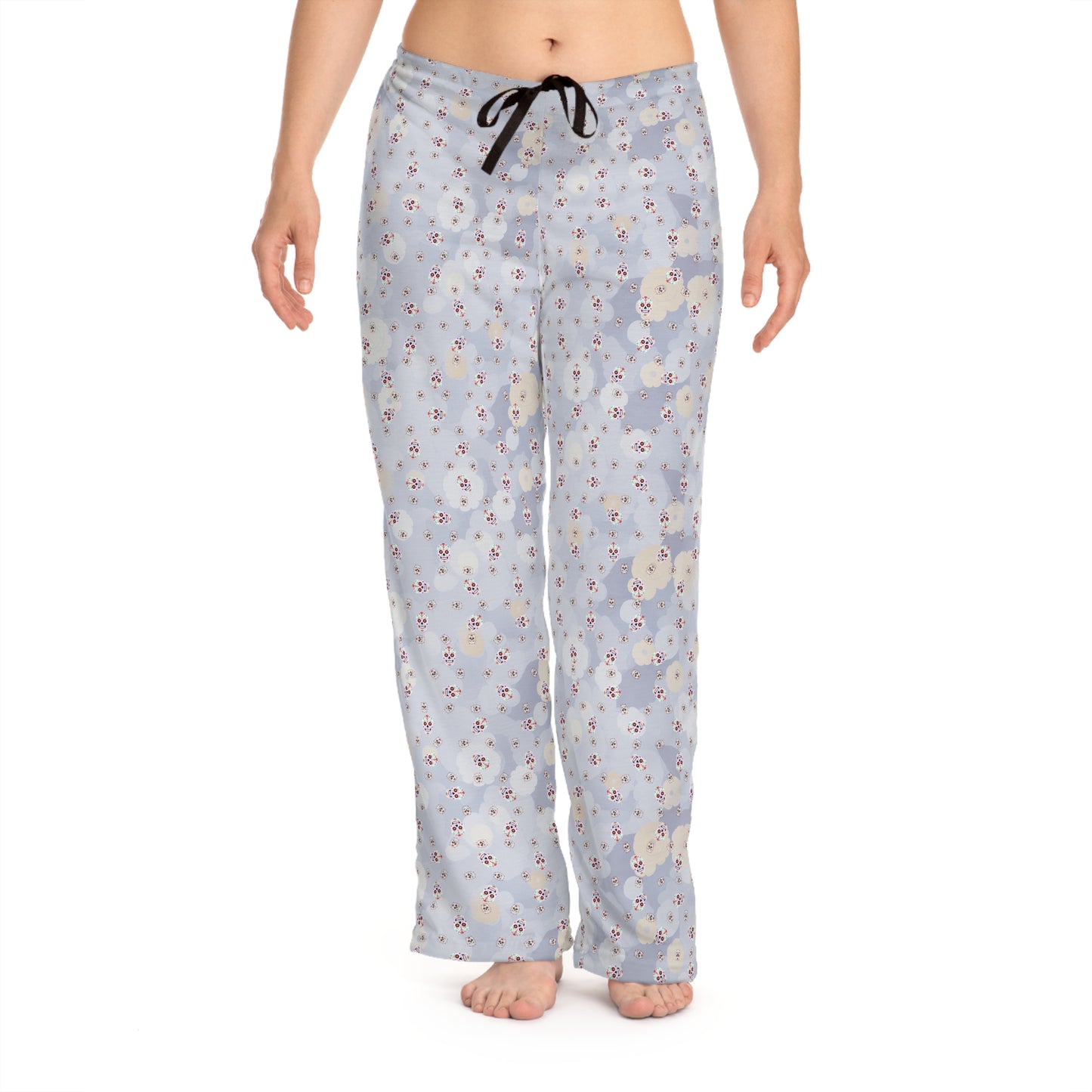 Women's Floral Pajama Pants — Pale Blue Blossom Lounge Sleepwear