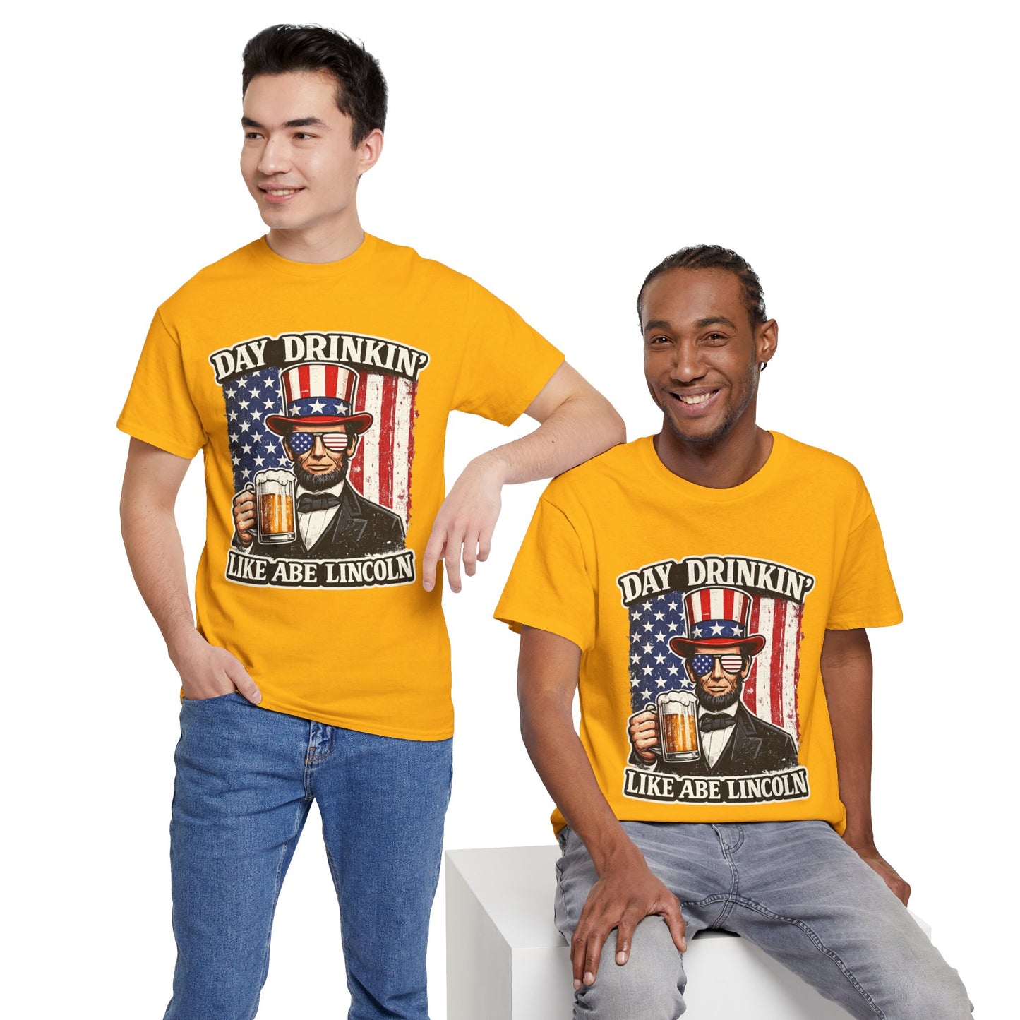 Day Drinking with Abe Lincoln Patriotic T-Shirt - 250th limited series