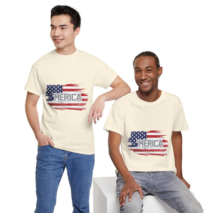 ‘Merica - Distressed America Flag T-Shirt — Vintage Patriotic USA Tee