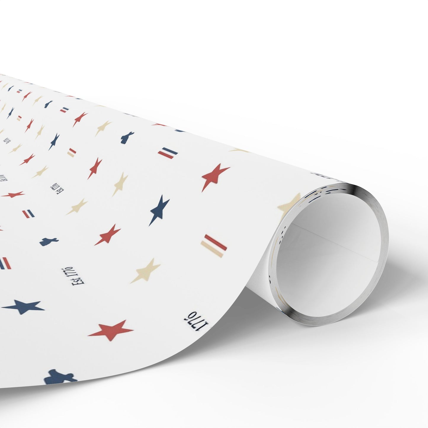 Patriotic Star & Stripe Wrapping Paper — Red White Blue Gift Wrap for Veterans Day, 4th of July, Memorial Gifts