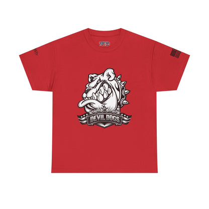 Devil Dog Bulldog Tee — 'Doesn’t Bark, It Bites' Heavyweight Cotton Shirt