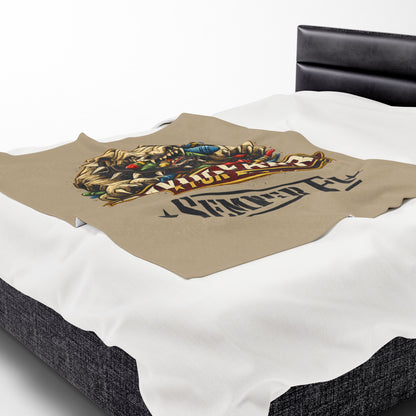 Desert Tan Devil Dog Fleece Blanket