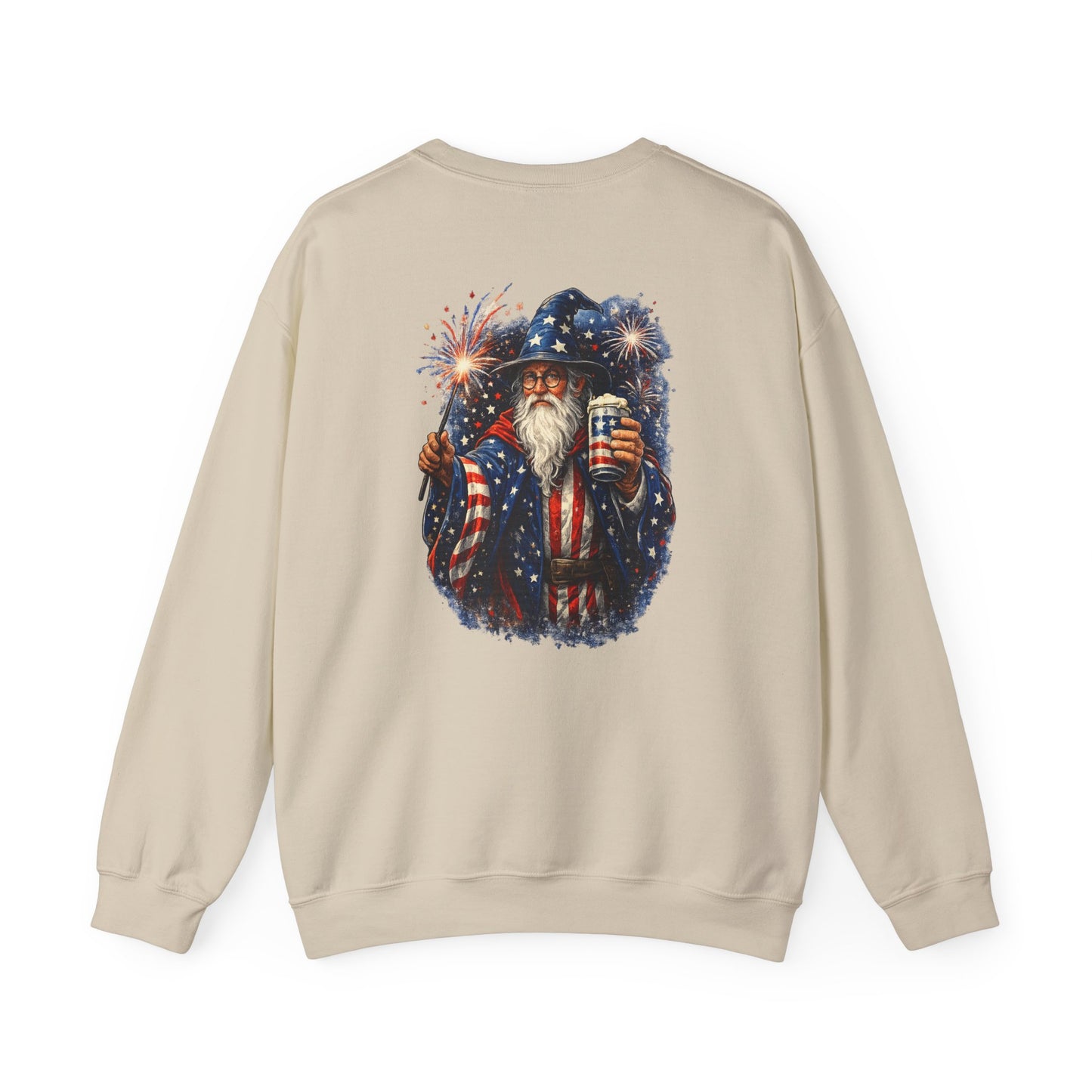 Patriotic Wizard and wizarding Crewneck Sweatshirt — "Freedom Isn’t Inherited, It’s Summoned"