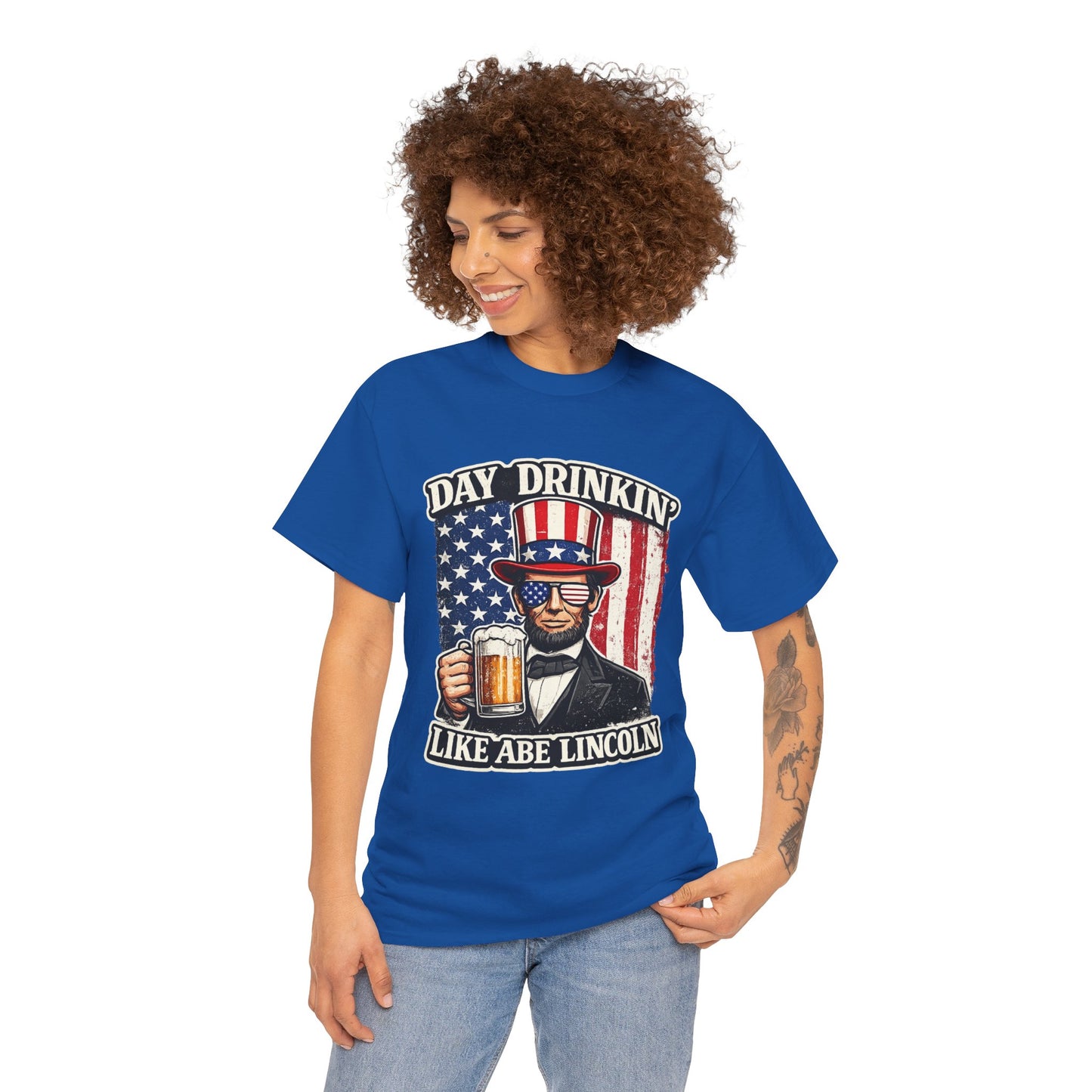Day Drinking with Abe Lincoln Patriotic T-Shirt - 250th limited series