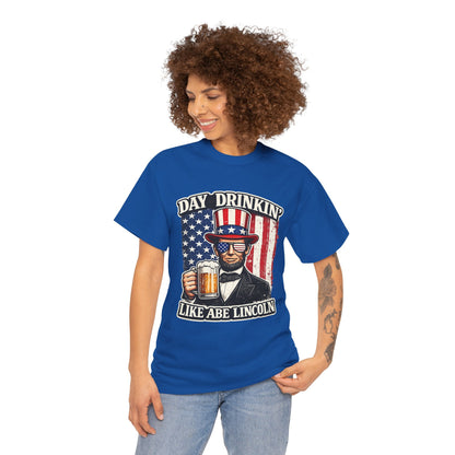 Day Drinking with Abe Lincoln Patriotic T-Shirt - 250th limited series