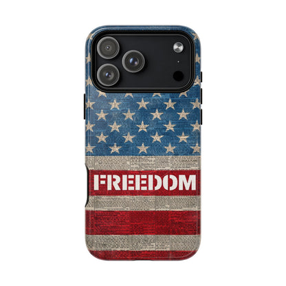 Freedom American Flag iPhone Case — Tough Magnetic Protective Case