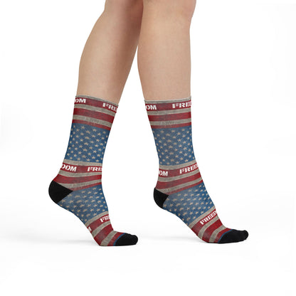 Freedom American Flag Crew Socks — Sublimation Patriotic Socks