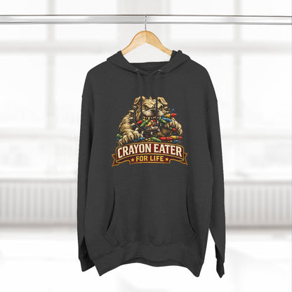 Crayon Eater for Life Bulldog Hoodie — Honor Courage Commitment Military Humor