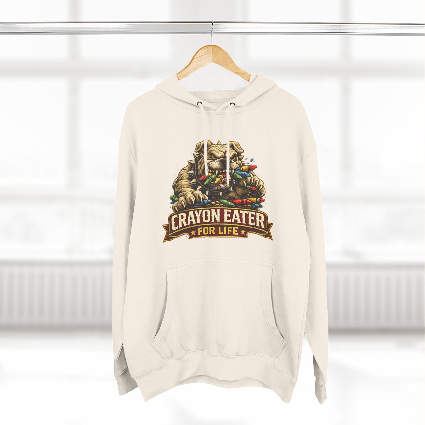 Crayon Eater for Life Bulldog Hoodie — Honor Courage Commitment Military Humor