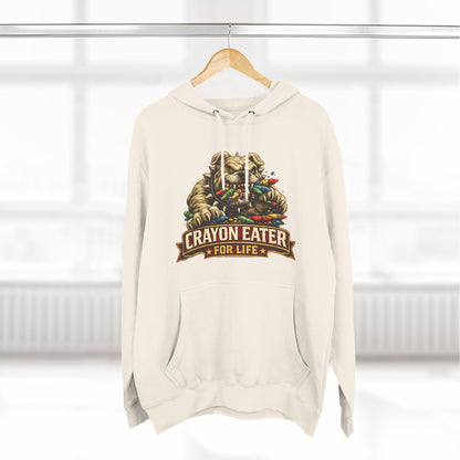 Crayon Eater for Life Bulldog Hoodie — Honor Courage Commitment Military Humor