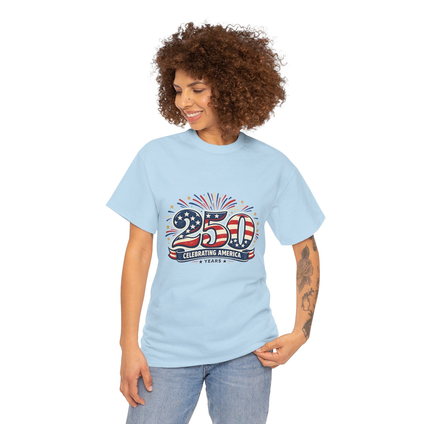 America 250 Patriotic T-Shirt — 250 Red White & Blue Celebration Tee