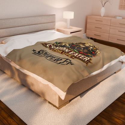 Desert Tan Devil Dog Fleece Blanket