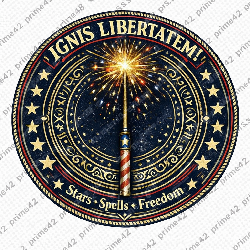 Patriotic Wizard and wizarding Crewneck Sweatshirt — "Freedom Isn’t Inherited, It’s Summoned"