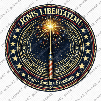 Patriotic Wizard and wizarding Crewneck Sweatshirt — "Freedom Isn’t Inherited, It’s Summoned"