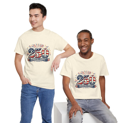 America 250 Patriotic T-Shirt — 250 Red White & Blue Celebration Tee