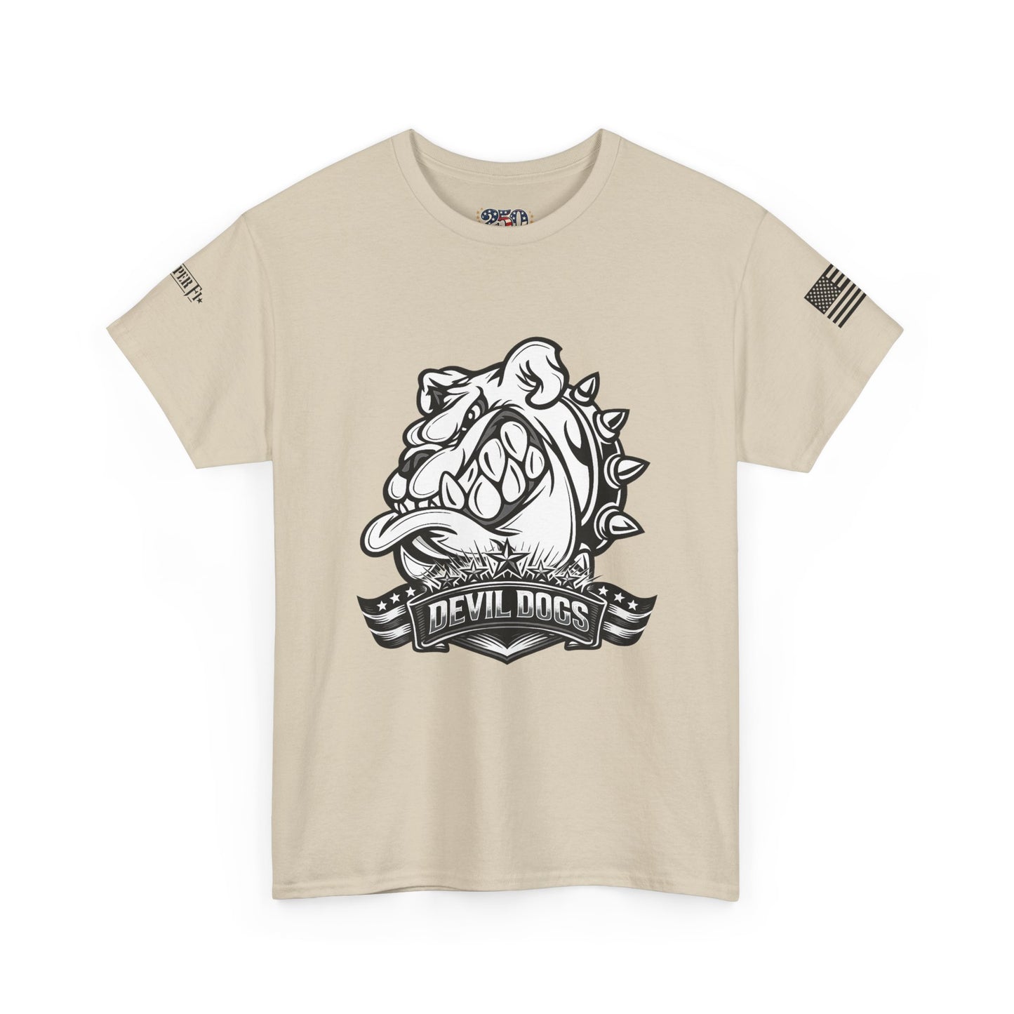 Devil Dog Bulldog Tee — 'Doesn’t Bark, It Bites' Heavyweight Cotton Shirt
